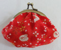 Chirimen (C-71-AG) coin purse with BK-772 purse frame